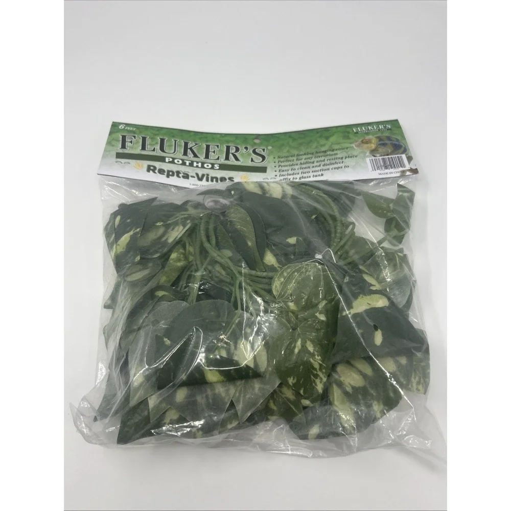 NEW Fluker's Repta‑Vines Pothos 6 ft Artificial Hanging Terrarium Plant Reptiles